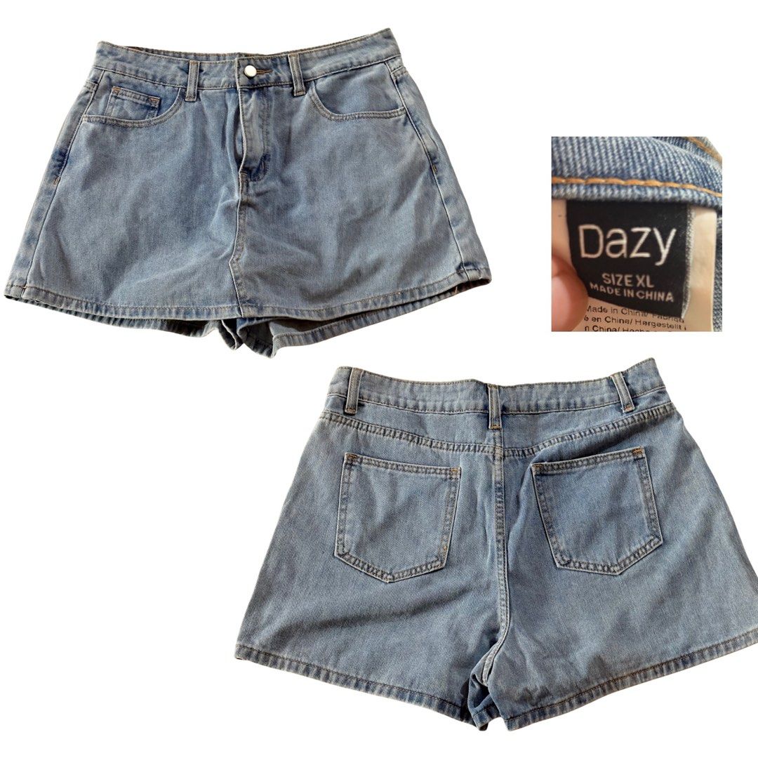 Dazy Denim Skort Size XL Light Blue (Category: Shorts) located in Manila. Submitted by lorainelouise (Listing ID 1470034660, Image 2). Description: -Never been used, got the wrong size. - Brand: Dazy - Size: XL - Color: Light washed blue denim - Style: Skort (skirt design in front, shorts underneath) - Features: Button closure, belt loops, two functional back pockets - Condition: Great casual piece for daily styling.
