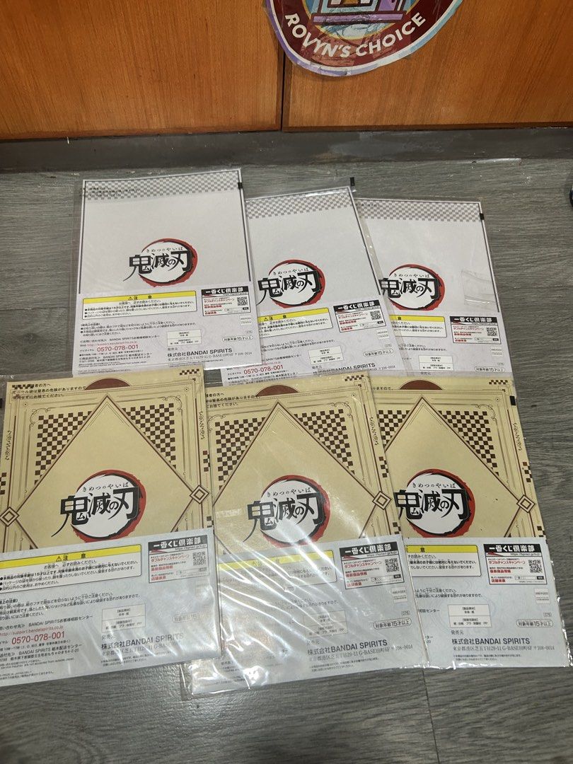 demon slayer mini posters ichiban kuji (Category: Character Goods) located in Caloocan City. Submitted by rovynstore30 (Listing ID 1470121919, Image 2). Description: take all 6 pcs. demon slayer collectible mini posters (bandai spirits markings) what you see is what you get take all for only 300 pesos 1st to pay via gcash mod: lalamove, spx or 🍊 checkout #rovynstore #animemerch.