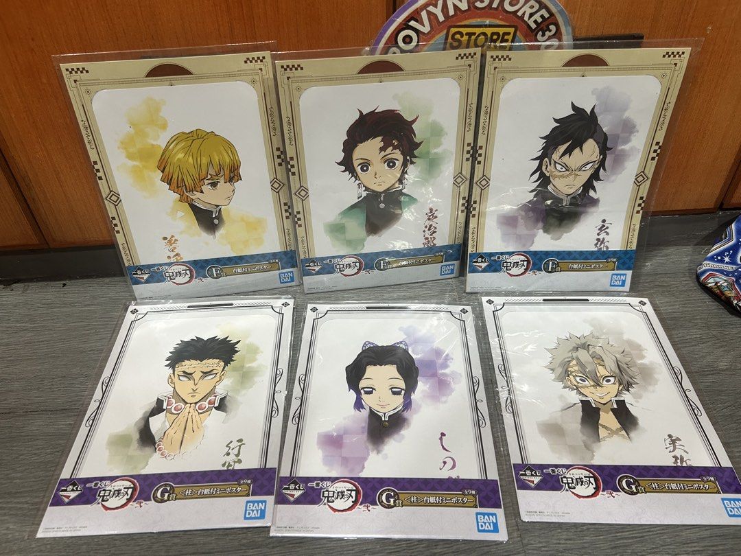 demon slayer mini posters ichiban kuji (Category: Character Goods) located in Caloocan City. Submitted by rovynstore30 (Listing ID 1470121919, Image 1). Description: take all 6 pcs. demon slayer collectible mini posters (bandai spirits markings) what you see is what you get take all for only 300 pesos 1st to pay via gcash mod: lalamove, spx or 🍊 checkout #rovynstore #animemerch.