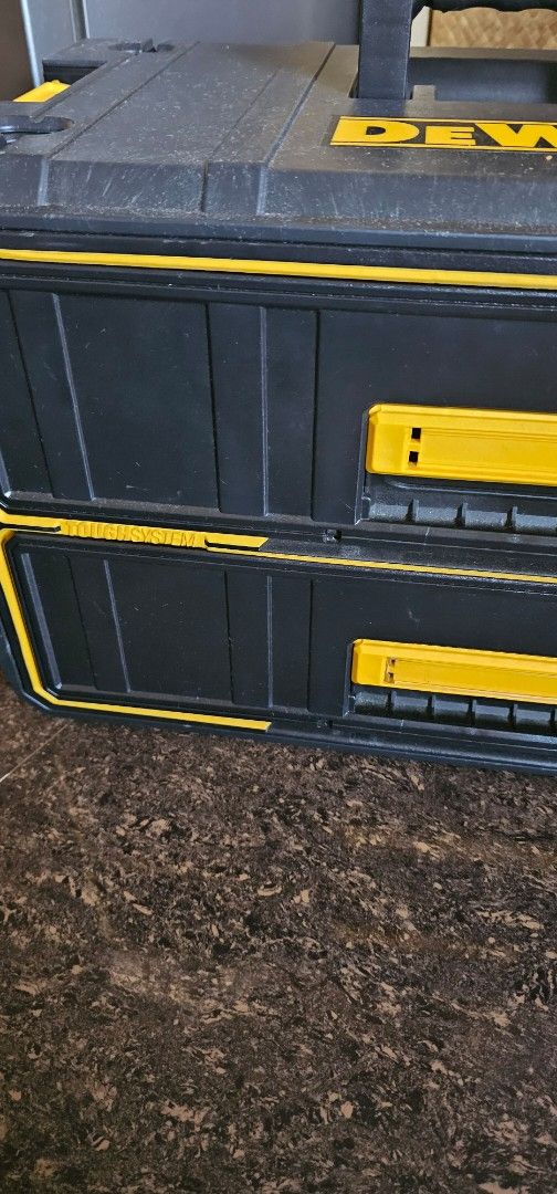 Dewalt Tough System DS290 2 Drawer Unit (Category: Construction Tools & Equipment) located in Quezon City. Submitted by safeforest.492237 (Listing ID 1470137983, Image 2). Description: - Authentic Dewalt Tough System DS290 2-drawer tool storage unit - Heavy-duty black and yellow construction built for tough jobsites - Smooth-sliding deep drawers for easy tool and gear organization - Stackable design compatible with other Tough System modules - Cl