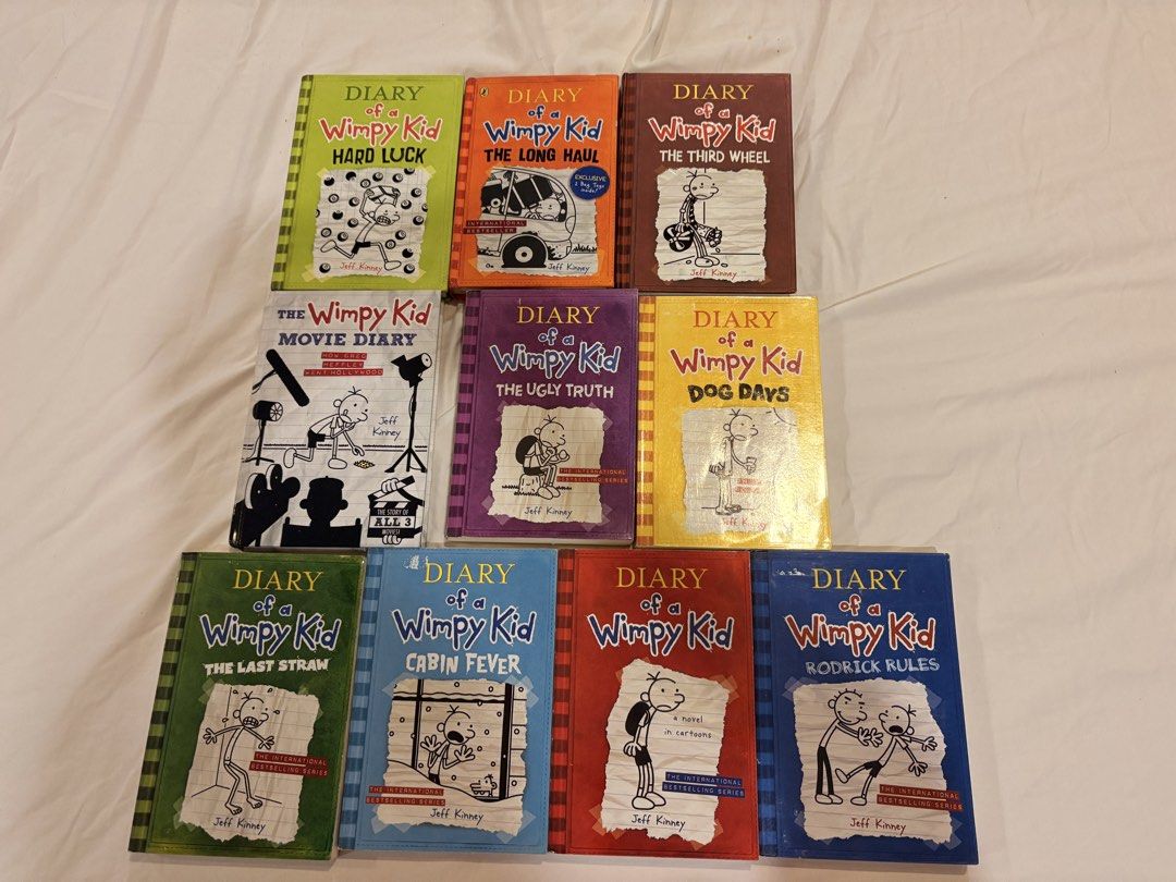 Diary of a Wimpy Kid Books (Category: Storybooks) located in San Juan City. Submitted by lilipotph (Listing ID 1470033708, Image 1). Description: 300 each! These are diary of a wimpy kid books. They are in good condition with plastic cover, which will be provided when bought and they are all maintained really well and still kept in very good condition. Prices are negotiable. ❤️.