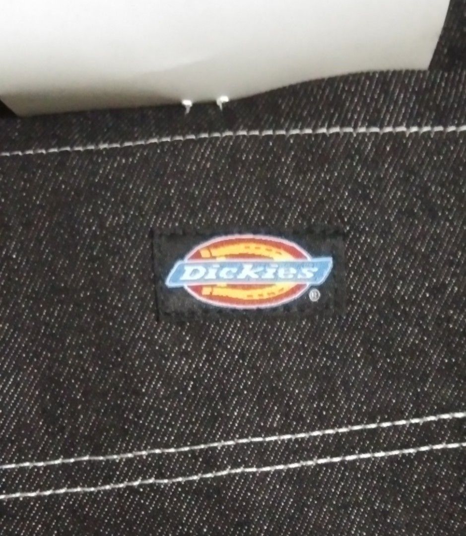 Dickies Men Denim Work Shorts Size 44 (Category: Shorts) located in Manila. Submitted by aj.bermundo (Listing ID 1470024326, Image 3). Description: - Brand: Dickies - Item: Black denim shorts - Size: 44 - Style: Classic workwear with side tool pockets - Details: White contrast stitching and back leather patch - Condition: Brand new with original store tags attached.