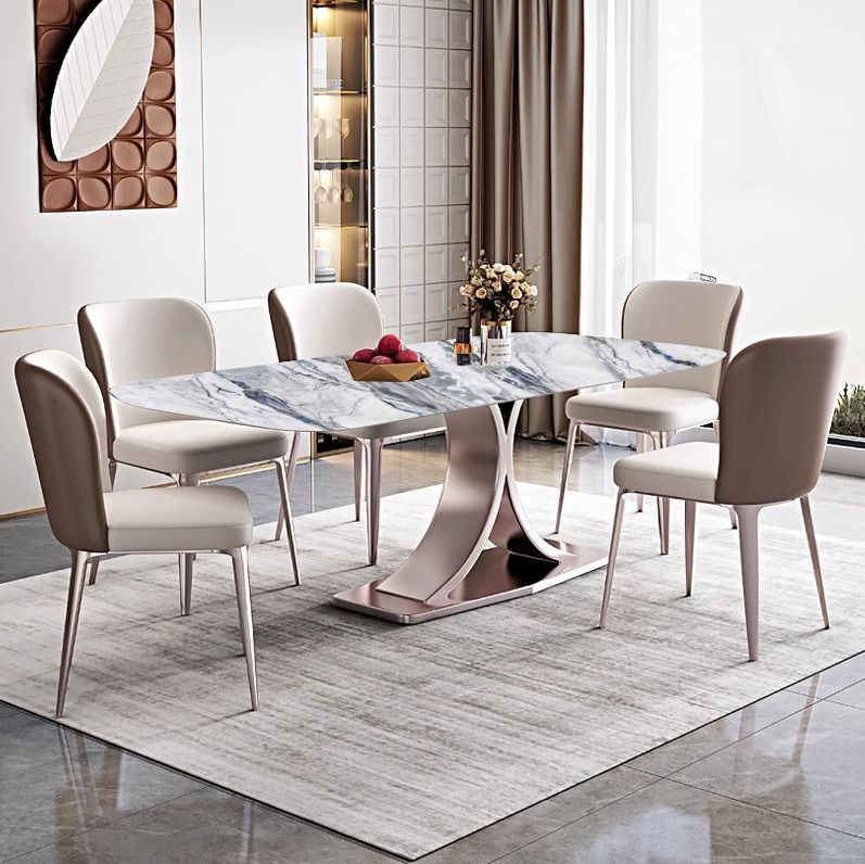 Dining Table Modern Light Luxury Italian Style Rectangular Table ...