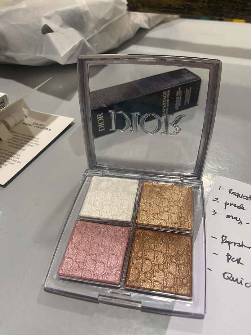 Dior Backstage Glow Face Palette Old Formula (Category: Makeup) located in Caloocan City. Submitted by ljbcthrifts (Listing ID 1470048236, Image 1). Description: Lightly used, condition is as is in the picture RFS: want to buy new palette from hour glass - Authentic Dior Backstage Glow Face Palette - Includes 4 versatile shades of highlighter and blush - Stunning embossed Dior logo on every pan - Net weight: 10g / 0.35 oz. - Comes with original s