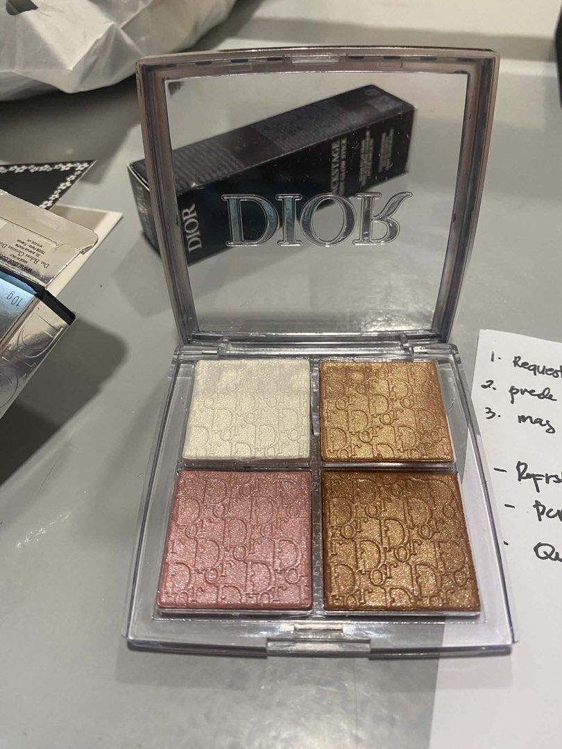 Dior Backstage Glow Face Palette Old Formula (Category: Makeup) located in Caloocan City. Submitted by ljbcthrifts (Listing ID 1470048236, Image 3). Description: Lightly used, condition is as is in the picture RFS: want to buy new palette from hour glass - Authentic Dior Backstage Glow Face Palette - Includes 4 versatile shades of highlighter and blush - Stunning embossed Dior logo on every pan - Net weight: 10g / 0.35 oz. - Comes with original s