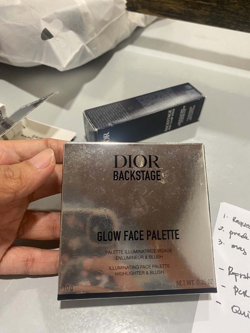 Dior Backstage Glow Face Palette Old Formula (Category: Makeup) located in Caloocan City. Submitted by ljbcthrifts (Listing ID 1470048236, Image 2). Description: Lightly used, condition is as is in the picture RFS: want to buy new palette from hour glass - Authentic Dior Backstage Glow Face Palette - Includes 4 versatile shades of highlighter and blush - Stunning embossed Dior logo on every pan - Net weight: 10g / 0.35 oz. - Comes with original s