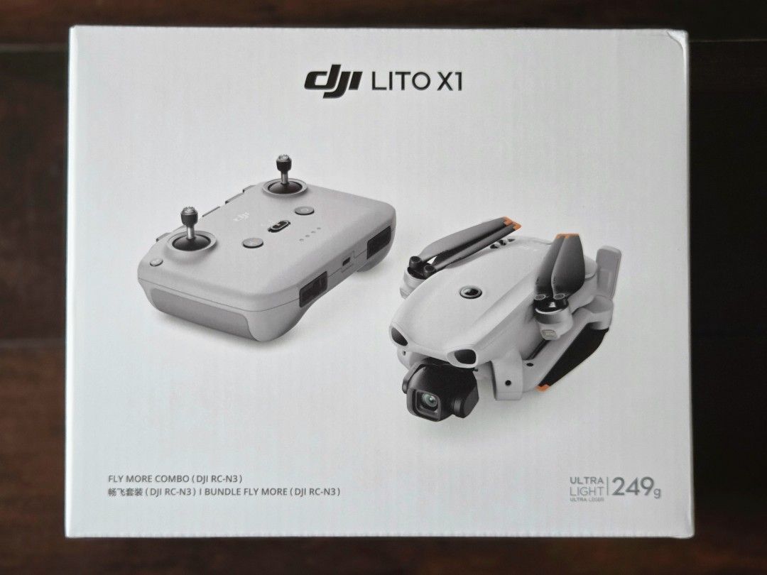 DJI LITO X1 Fly More Combo RC-N3 Drone (Category: Drones) located in Paranaque City. Submitted by snowcapcollectibles (Listing ID 1469956599, Image 1). Description: - Brand: DJI Lito X1 (Fly More Combo) - Controller: Includes DJI RC-N3 - Condition: Brand new, sealed in original packaging box - Weight: Ultra-light design under 249g - Perfect for: Aerial photography and smooth flights - Mode of transaction: Shipping or meetups within Parañaque.