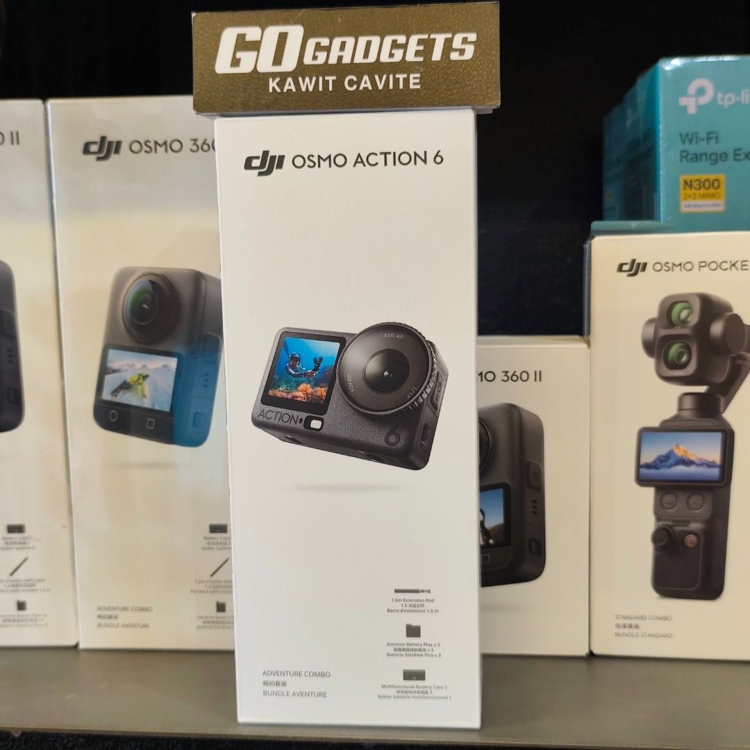 DJI Osmo Action 6 Adventure Combo Camera (Category: Cameras) located in Cavite. Submitted by jerickher83429 (Listing ID 1470039735, Image 1). Description: - Brand: DJI Osmo Action 6 Adventure Combo - Condition: Brand new, factory-sealed in retail box - Source: Authentic from GO Gadgets Kawit Cavite - Inclusions: Complete adventure kit setup - Perfect for: Outdoor trips, diving, and action shots.