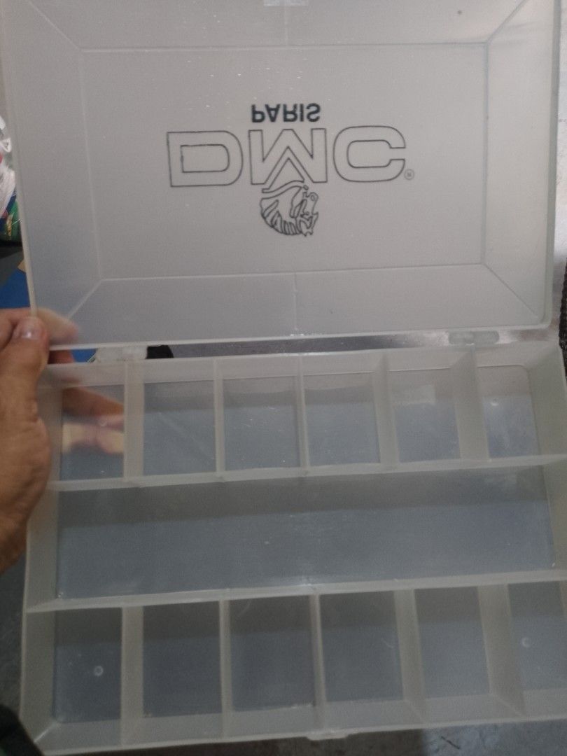 DMC Paris Plastic Storage Box Organizer (Category: Storage Boxes & Baskets) located in Bulacan. Submitted by panda.po (Listing ID 1469964175, Image 2). Description: Authentic DMC Paris clear plastic storage box - Multiple interior compartments for easy organization - Ideal for craft supplies, threads, beads, and small trinkets - - Transparent design for quick content visibility - Excellent, like new condition - Sturdy front latch closure keeps it