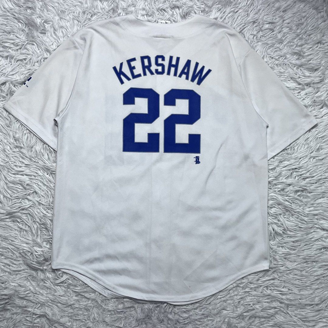 Dodgers MLB jersey (Category: Activewear) located in Baguio. Submitted by sellingtonshop (Listing ID 1469948317, Image 2). Description: u3. Los Angeles Dogers Baseball Jersey #22 Kershaw by Team Athletics Size: Youth L fits S mens or M womens Dimes: 26*20 Condition: very good Issue: light stains and small holes on its bottom area Mine: 480 Steal: 580 Grab: 680.