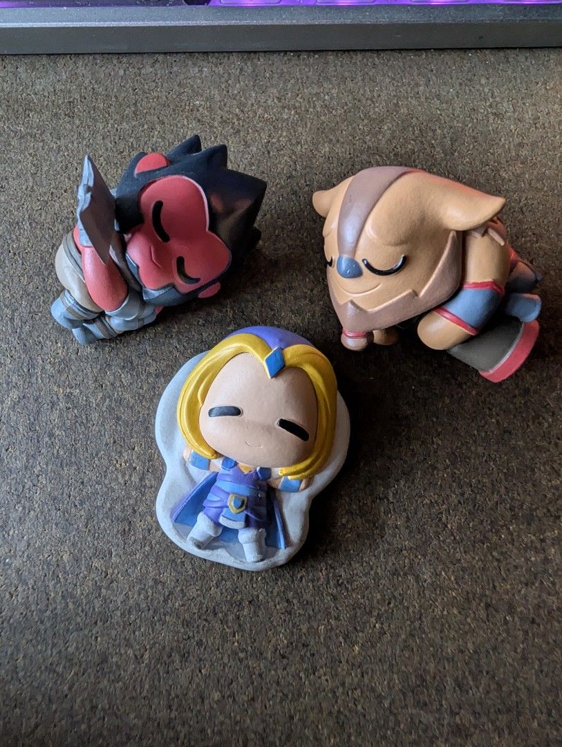 DOTA 2 Sleeping Chibi Figure (Category: Action & Battle Toys) located in Manila. Submitted by echollect (Listing ID 1470113768, Image 1). Description: AS SET ONLY! • Axe •Earthshaker • Crustal Maiden Shipping: Buyer shoulders shipping fee (Lalamove or LBC only).