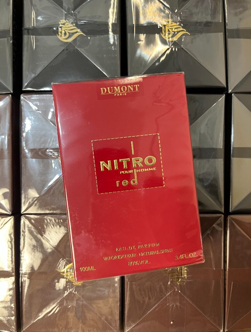 Dumont Nitro Red Eau de Parfum 100ml (Category: Fragrance & Deodorants) located in Caloocan City. Submitted by tsong30 (Listing ID 1470123324, Image 1). Description: Authentic/Original/Legit Also Available: Khamrah Lattafa - 1,800 Qahwa Lattafa - 1,700 Marwa Arabiyat Prestige - 2,600 Nitro Red Dumont - 2,200 Hawas Ice Rasasi - 1850 Club de Nuit Untold Armaf - 2,400 Club de Nuit Blue Iconic Armaf - 2,500 Liquin Brun 1700 Rayhaan Lion 1400 Vulcan S