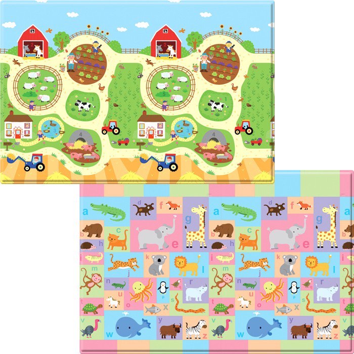 Dwingular Pro Playmat (Large Farm Animals Alphabet Reversible Playmat ...