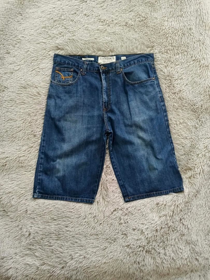 Ecko Unltd Denim Shorts Hang 'Em High (Category: Shorts) located in Pasig City. Submitted by oo7-thriftnflip-oo7 (Listing ID 1470074619, Image 2). Description: Ecko Unltd. Vintage/Y2K Jorts Condition: Excellent Color Rate: 9/10 Size on Tag: 34" Length: 25" Leg Opening: 10" Flaws: light stain Price: ₱950 +shipping fee.