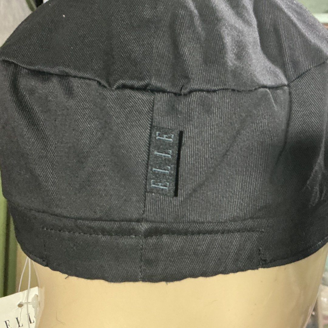 Elle mistigris cadet cap style (Category: Coats, Jackets and Outerwear) located in Angeles City. Submitted by goodbuysathome (Listing ID 1469948838, Image 3). Description: This piece is an official ELLE Mistigris black cotton cadet work cap. Mistigris” collection from ELLE features their signature stylized red cat embroidery emblem alongside the brand logo. This specific piece is a deadstock or brand-new item complete with its original red and wh