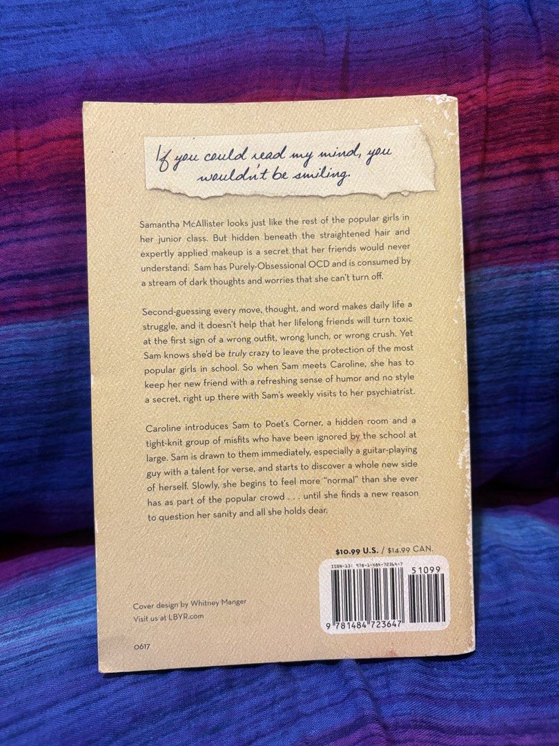 Every Last Word by Tamara Ireland Stone Paperback (Category: Storybooks) located in Indang. Submitted by beebadooday (Listing ID 1470118963, Image 2). Description: - Title: Every Last Word by Tamara Ireland Stone - Format: Paperback (New York Times Bestseller) - Genre: Young Adult Fiction (Focuses on high school and purely-obsessional OCD) - Condition: Good readable condition - Flaws: Slight yellowing of pages from age and mild shelf wear on cove