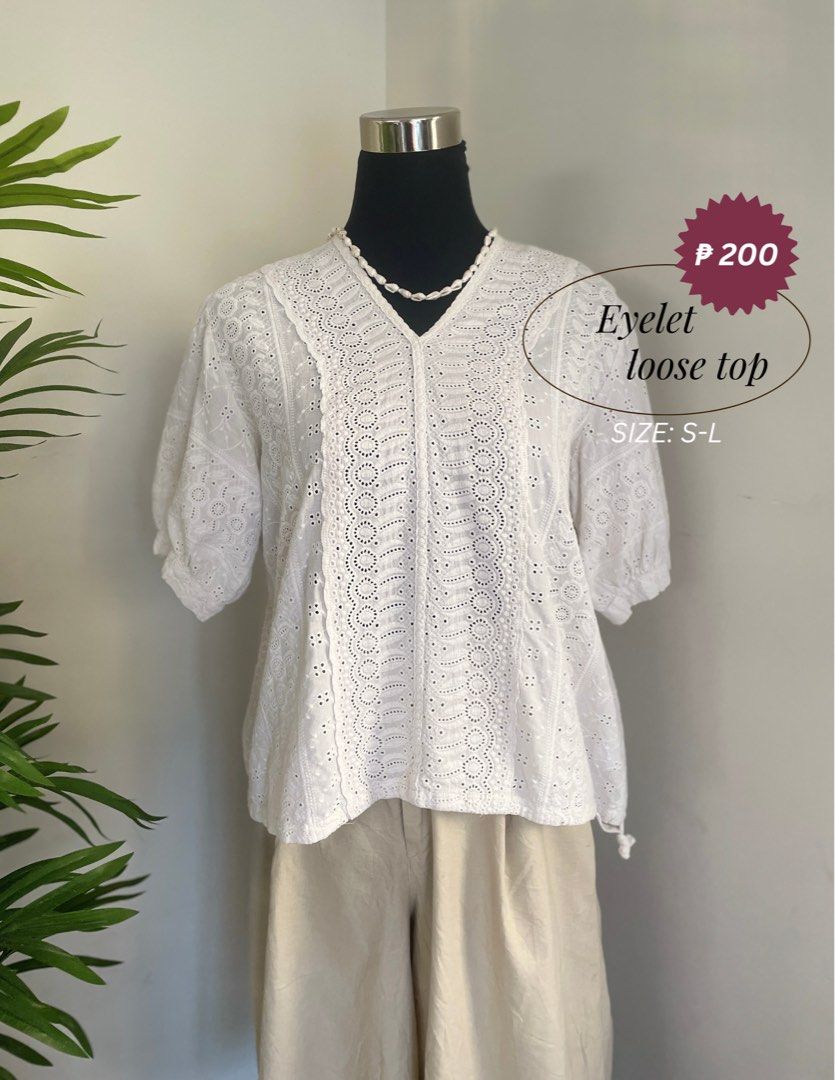 Eyelet, & knit tops ₱200 each (Category: Blouses) located in Manila. Submitted by kbolshoppe.kyla (Listing ID 1470128583, Image 3). Description: **slightly negotiable** Follow: K&B Olshoppe page on FB 🎀.