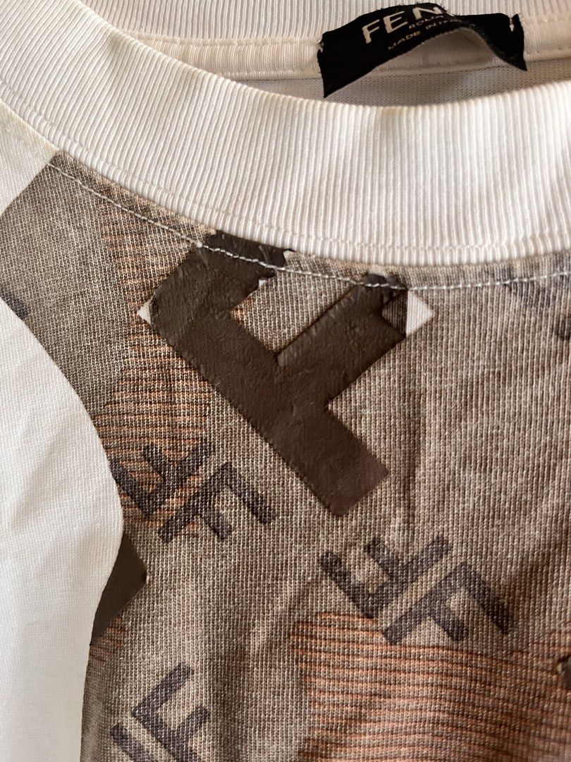Fendi FF Monogram Colorblock T-shirt (Category: Tshirts & Polo Shirts ) located in Tagum. Submitted by thisisdavethriftzzz (Listing ID 1470037020, Image 3). Description: Dimension⬇️ Width: 21 Length: 29 Issue: Minimal angat print on F Color rate: 9/10 ₱450.