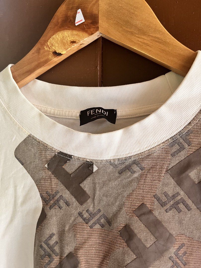 Fendi FF Monogram Colorblock T-shirt (Category: Tshirts & Polo Shirts ) located in Tagum. Submitted by thisisdavethriftzzz (Listing ID 1470037020, Image 2). Description: Dimension⬇️ Width: 21 Length: 29 Issue: Minimal angat print on F Color rate: 9/10 ₱450.