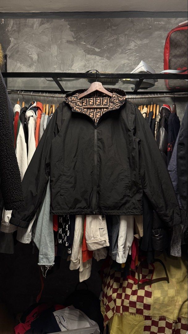 Fendi reversible FF monogram hoodie (Category: Coats, Jackets and Outerwear) located in Legazpi City. Submitted by deadthrift (Listing ID 1470084743, Image 3). Description: - medium on tag - dimensions: 21.5 | 25.5.