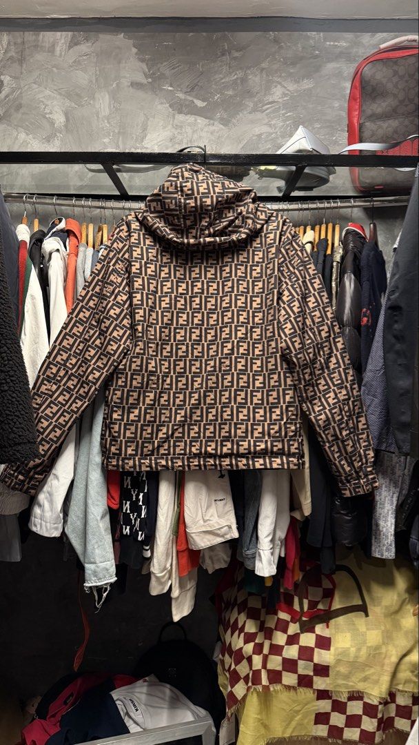 Fendi reversible FF monogram hoodie (Category: Coats, Jackets and Outerwear) located in Legazpi City. Submitted by deadthrift (Listing ID 1470084743, Image 2). Description: - medium on tag - dimensions: 21.5 | 25.5.