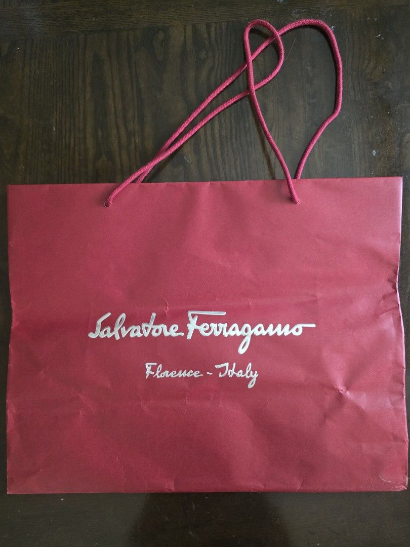 Ferragamo paper bag big size (Category: Luxury Bags & Wallets) located in San Juan City. Submitted by super.saver8 (Listing ID 1469997143, Image 1). Description: big size. good for bags. with gusot and scratches.