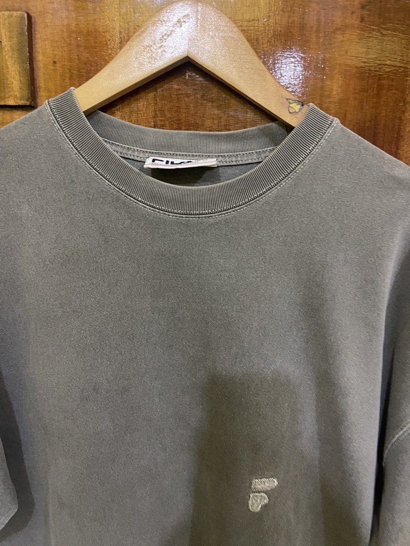 Fila Acid Washed Shirt (Category: Tshirts & Polo Shirts ) located in Marikina City. Submitted by greatfindsmnlph (Listing ID 1470135848, Image 2). Description: Fi la Acid Washed Shirt Price: 250 Size: XL Width: 25 Length: 29 Color: Dark Gray Color Rate: 10/10 Condition: 10/10 almost new Very nice in actual.