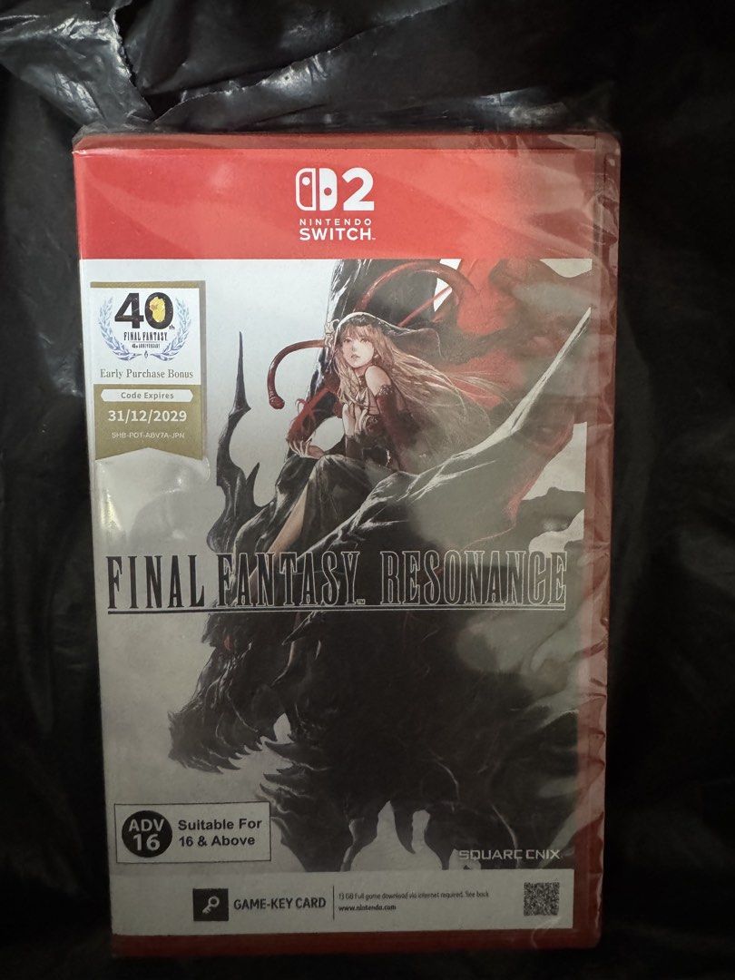 Final Fantasy Resonance Nintendo Switch 2 Game (Category: Nintendo) located in Marikina City. Submitted by zobel.yanna (Listing ID 1470092053, Image 1). Description: - Title: Final Fantasy Resonance - Platform: Nintendo Switch 2 - Condition: Brand new, sealed - Publisher: Square Enix - Rating: ADV 16 and above - Format: Game-key card version (internet connection required for download).