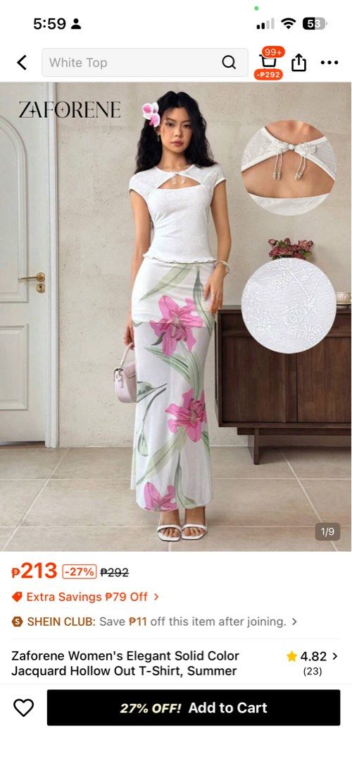 Floral Print Long Maxi Skirt (Category: Skirts) located in Caloocan City. Submitted by lexs.finds (Listing ID 1470047947, Image 1). Description: - Design: White base with large pink floral and green leaf print - Fit: Flowy, long maxi length with an easy slip-on elastic waistband - Comfort: Lightweight and breathable fabric for all-day wear - Styling: Easily matches with basic tops or blouses - Condition: Brand new / Excellent (Ready to ship!) - M
