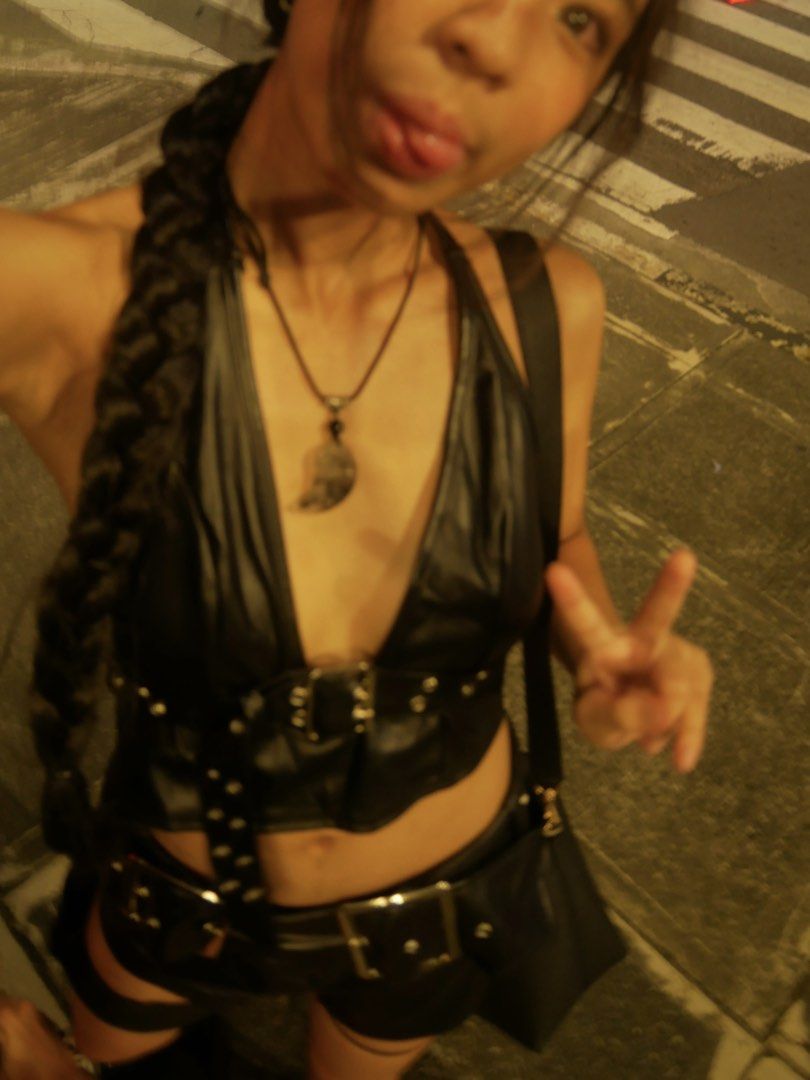 For RENT: Hot Lara Croft Costume (Category: Sets or Coordinates) located in Manila. Submitted by yuicatto (Listing ID 1470056182, Image 3). Description: Rent for 3 Days! RESERVED: Oct 30 to Nov 1 Inclusions: - Leather Top - Leather Shorts - Fake Gun - Fake Hair Braid (mid condition) Not Included but Recommended/Tips: - I used Bra Straps for my Legs and a Black Hairband - Use Boots or Converse for Shoes - Search Lara Croft Make-Up on Tiktok Inform