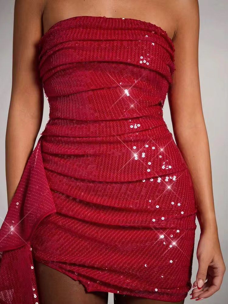 FOR RENT: red sequined mini dress (Category: Dresses) located in Cainta. Submitted by svndii (Listing ID 1469964376, Image 2). Description: -for rent 500/2days -perfect for night out - used once just for an event - sexy red dress.