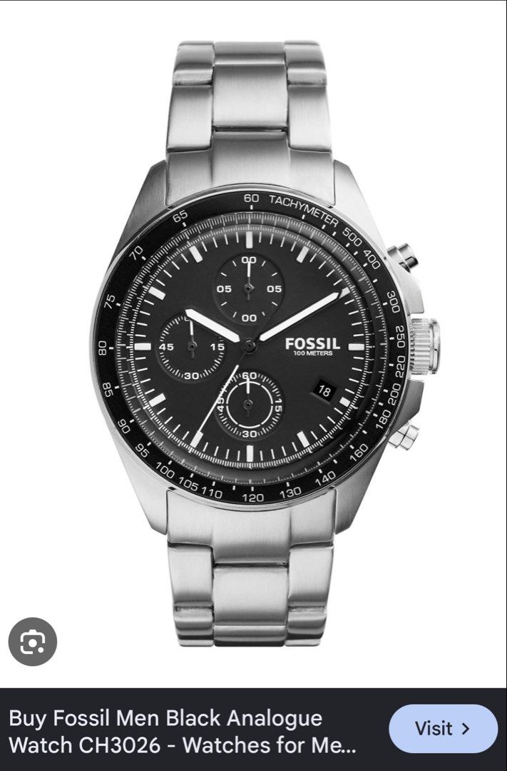 Fossil CH3026 Chronograph Watch (Category: Men's Watches) located in Marikina City. Submitted by jfrancis86 (Listing ID 1469982394, Image 1). Description: Fossil CH3026 43mm With 2 extra links Used but still presentable Rfs: decluttering, hindi na nagagamit 🏧Mode of payment: Gcash | BPI 🛵Ready to ship 📍Marikina .