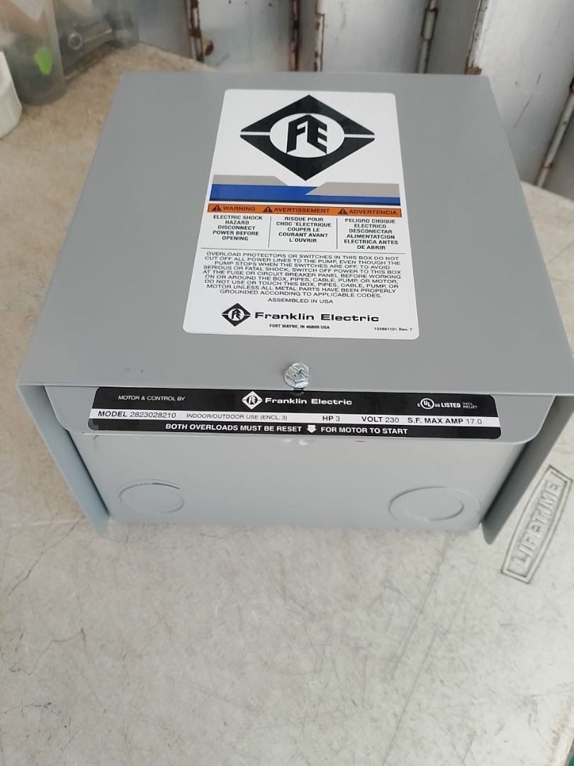 FRANKLIN CONTROL BOX 3HP (Category: Everything Else Others) located in Manila. Submitted by 09171479278_elsie. (Listing ID 1469957899, Image 2). Description: FRANKLIN CONTROL BOX 3HP.