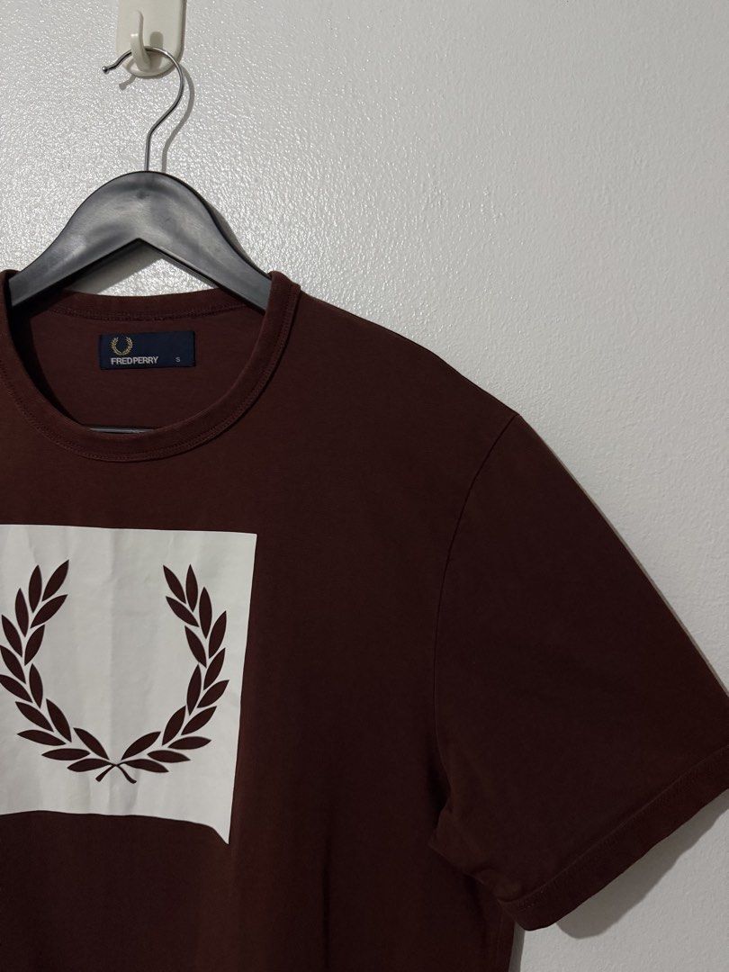 Fred Perry Box Graphic Shirt - Big Logo - Maroon (Category: Tshirts & Polo Shirts ) located in Caloocan City. Submitted by thriftingbanana (Listing ID 1470073020, Image 3). Description: Excellent No issue Small Width 18 inches Length 26 inches.