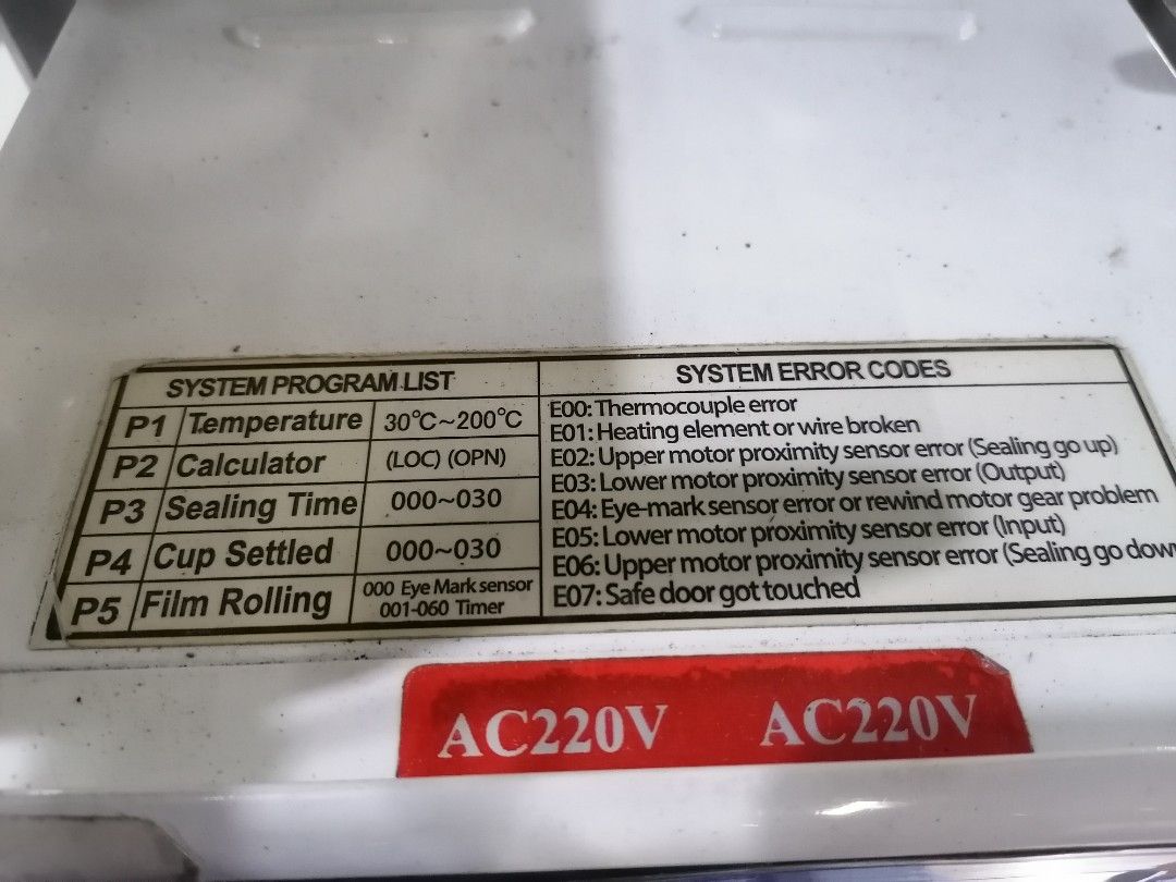 Freser ET-95SN Cup Sealing Machine USED (Category: Coffee Machines & Makers) located in Muntinlupa City. Submitted by fast_bryantorrentefernand (Listing ID 1470057945, Image 3). Description: - Model: Freser ET-95SN cup sealer machine (Made in Taiwan) - Condition: Commercial heavy-duty build, ideal for bubble tea and beverage shops - Display: Digital control panel with Tealive branding and adjustable settings for temperature, sealing time, and fil
