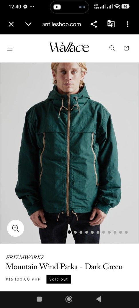 Frizmworks Mountain Wind Parka Dark Green Medium (Category: Coats, Jackets and Outerwear) located in Davao. Submitted by idioticthrifter (Listing ID 1470119917, Image 1). Description: - Brand: Frizmworks - Style: Mountain Wind Parka - Color: Dark Green with contrast tan zippers - Size: Medium - Material: 100% Nylon (Made in Vietnam) - Features: Full zip closure, adjustable hood drawstrings, angled chest zip pockets, and lower hand pockets - Produ