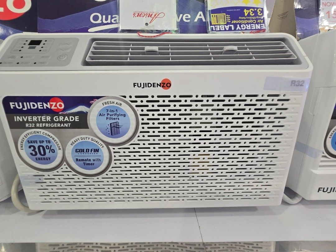 FUJIDENZO Window Type Aircon (Category: Air Conditioning and Heating) located in Makati City. Submitted by chuck_claros (Listing ID 1470104742, Image 2). Description: FUJIDENZO Window Type Aircon Manual Type And With Remote (Non Inverter And Inverter Type) ☑️Brand New Factory Sealed Unit With Official Sales Invoice And Warranty ◽(NON INVERTER) Manual Type .6 hp - Wam632igt2 - 8,990 ◽(NON INVERTER) Remote Type .6 hp - War632igt2 - 9,690 .75 hp - W