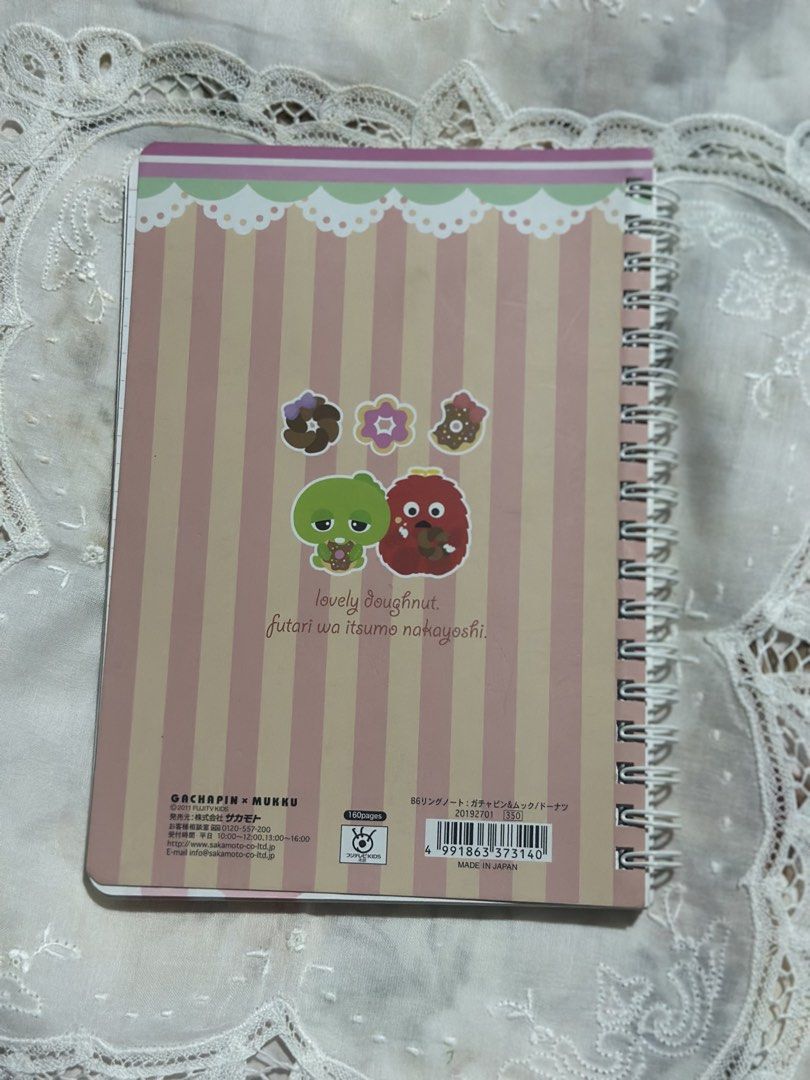 Gachapin x mukku small spiral notebook (Category: Stationery & School Supplies) located in Davao. Submitted by favoritepreloved (Listing ID 1470117439, Image 2). Description: .