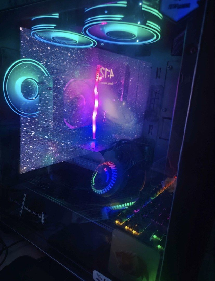 Gaming PC RTX 3050 Plug and Play (NO BOXES) (Category: Desktops) located in Taguig. Submitted by issachii (Listing ID 1469972687, Image 2). Description: Gaming PC w/ RTX 3050 - Plug & Play (No boxes) ✅ Intel i5-9400F (9th Gen) ✅ ASUS H310M Motherboard ✅ RTX 3050 Zotac 8gb ✅ 20GB RAM ✅ 1TB Samsung EVO SSD + 256GB SSD ✅ SilverStone Strider 650W PSU ✅ Windows 11 Ready 🖥 AOC 165Hz Monitor 🎧 Onikuma Headset 🖱 RK75 Mechanical Keyboard ⌨ G102 Logitec