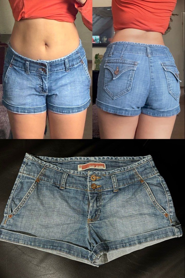 Gap low rise denim short (Category: Shorts) located in Tanauan. Submitted by theitgirlsdibs4 (Listing ID 1469984078, Image 1). Description: - Brand: Gap - Style: Low rise denim shorts with cuffed hems - Wash: Classic medium wash - Pockets: Angled front pockets and buttoned back flap pockets - Closure: Double button waistband - Fit: Flattering, comfortable, and versatile warm-weather staple.