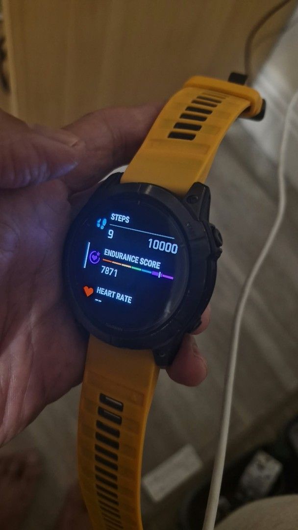 Garmin Epix Pro Gen 2 51mm (Category: Wearables & Smart Watches) located in Bacolod City. Submitted by kiiroitor1 (Listing ID 1470117388, Image 3). Description: - Brand/Model: Garmin Epix Pro Gen 2 (51mm) - Material: Titanium bezel with Sapphire crystal glass - Display: Vibrant AMOLED touchscreen - Condition: 7/10, fully functional - Inclusions: Comes with extra straps (yellow silicone and textured fabric bands) - Features: Advanced health tracki