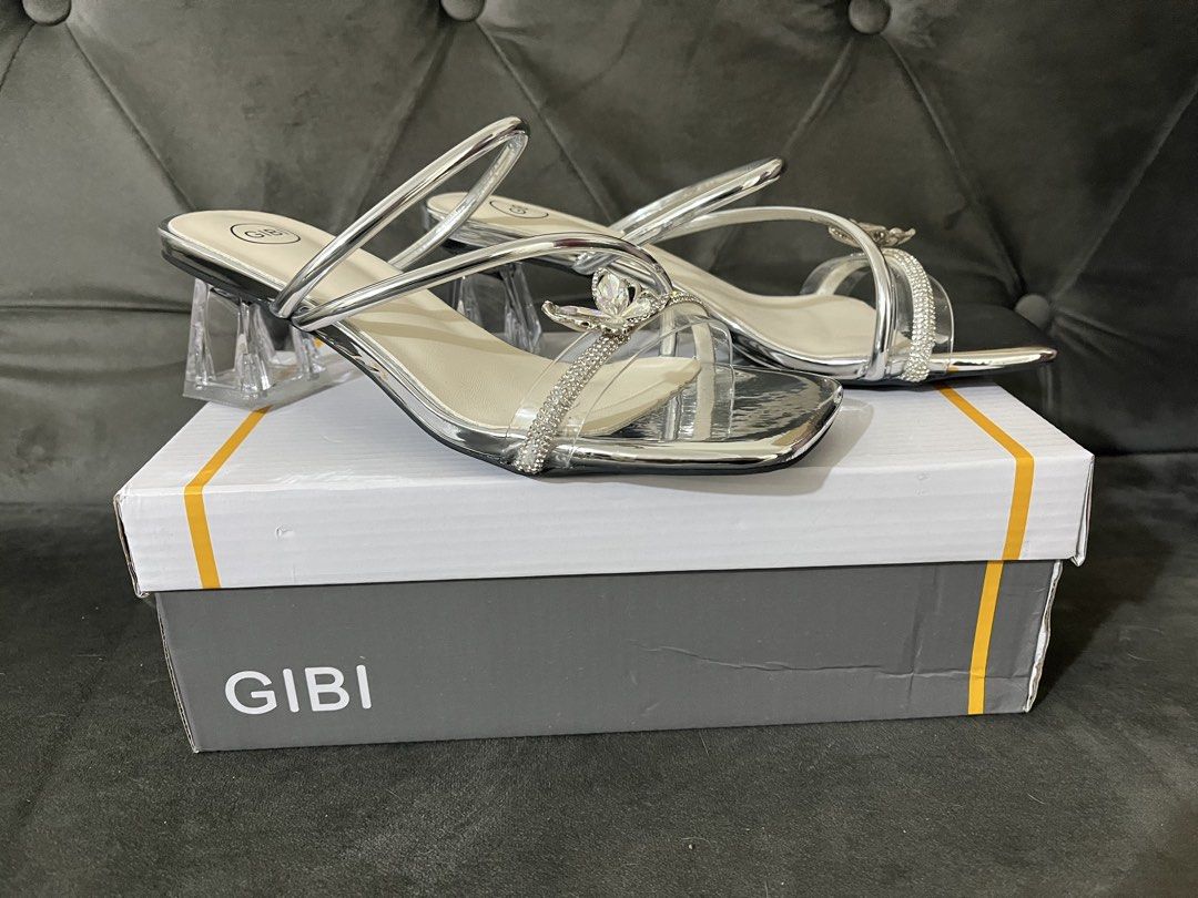 GIBI Silver Butterfly Heels (Category: Heels) located in Manila. Submitted by keemd (Listing ID 1469959325, Image 1). Description: GIBI Silver Butterfly Heels Used once Size 38 Location: Manila MOP: Gcash Bank transfer Delivery options (shouldered by the buyer): Lalamove Grab.
