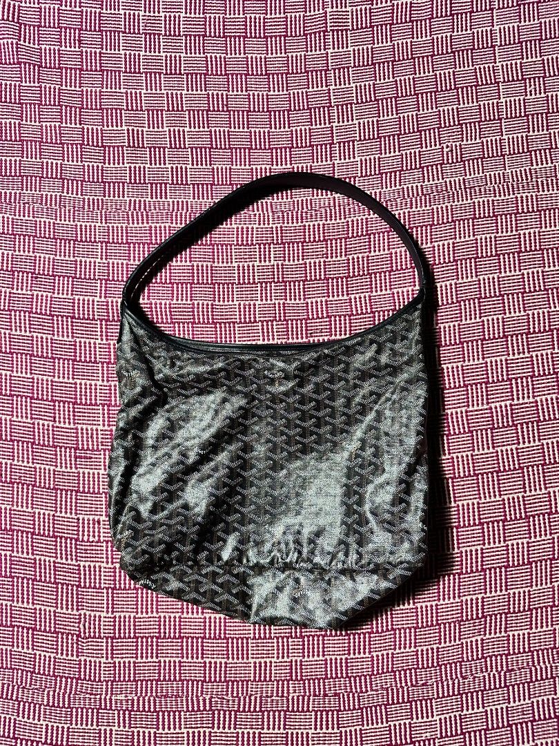Goyard Black Hobo Shoulder Bag (Category: Luxury Bags & Wallets) located in Manila. Submitted by wardrobeph.com (Listing ID 1470124123, Image 1). Description: - Authentic-style black shoulder bag featuring the iconic Goyard chevron print - Hobo silhouette with a supple fabric body that slouches naturally - Comfortable single curved leather strap and dark leather trim - Spacious interior ideal for your everyday essentials - Chic and practical ever