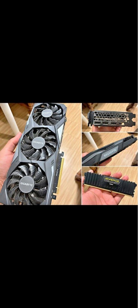 GPU and RAM (Category: Computer Parts) located in Valenzuela. Submitted by cleighr (Listing ID 1469959952, Image 3). Description: Gigabyte 2070 super 8gb & Corsair Vengeance DDR4 8gb ram x2 @3200mhz.