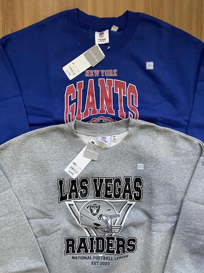 GU Heavyweight Sweat Pullover NFL (Category: Longsleeves) located in Quezon City. Submitted by jiya.tokio (Listing ID 1470037938, Image 2). Description: On-hand from GU Japan 🇯🇵 GU Heavyweight Sweat Pullover NFL ₱790 ‼️ Size: Las Vegas Raiders - XXL New York Giants - M & XL .
