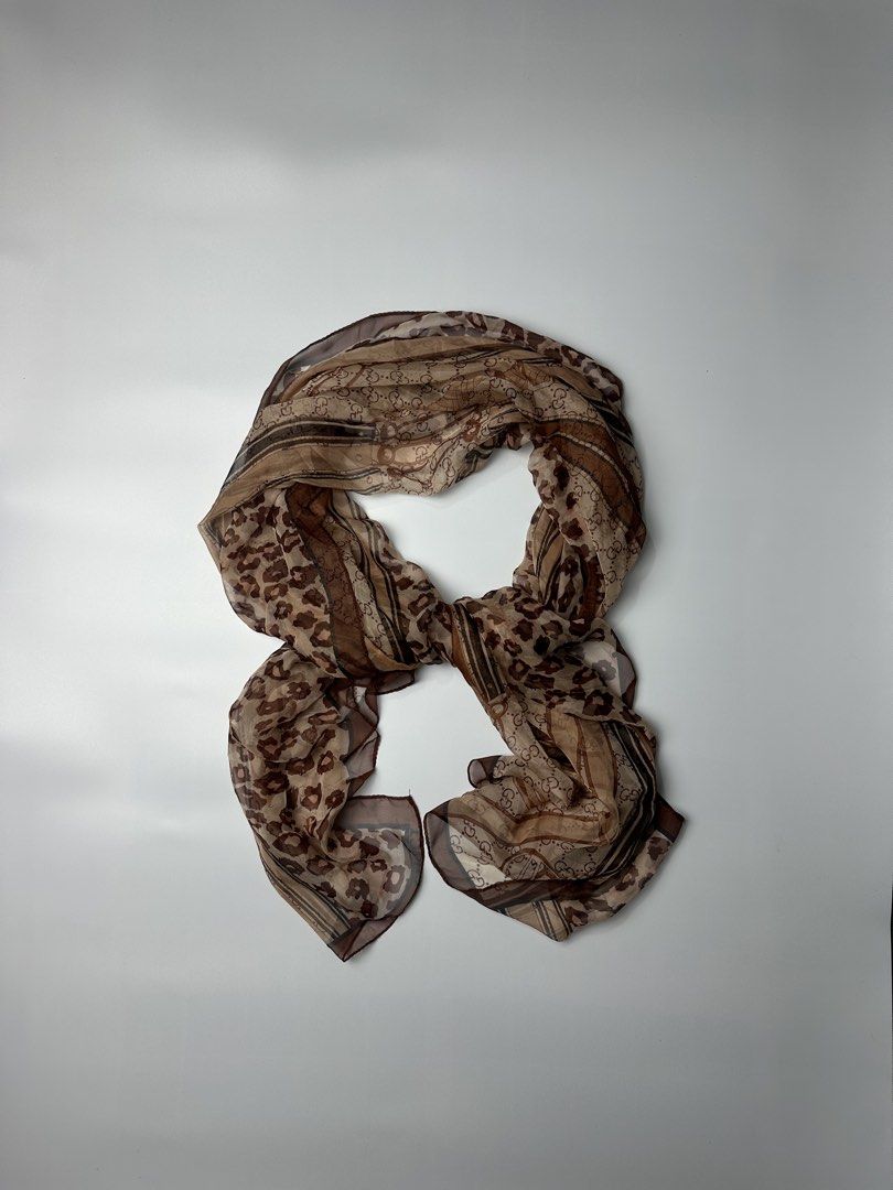 Gucci GG Leopard Monogram Silk Scarf (Category: Other Accessories) located in Bacolod City. Submitted by 2k.archives (Listing ID 1470065310, Image 1). Description: • Likenew • No Flaws • Large Size.