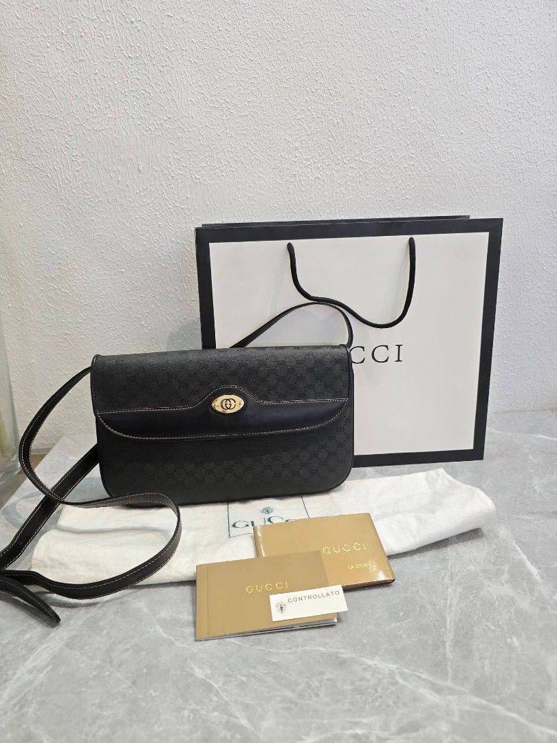 Gucci Micro Gg Monogram Shoulder Bag 1980's Old Authentic💯💯 (Category: Shoulder Bags) located in Davao. Submitted by SecondhandItems97 (Listing ID 1470030778, Image 1). Description: Small size Includes Gucci dustbag💯 & provided Gucci paper bag.