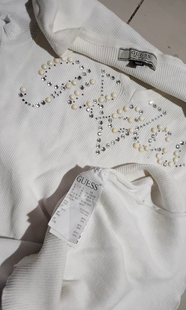 Guess beads (Category: Shirts) located in Bacolod City. Submitted by cadizthrifter (Listing ID 1470053575, Image 2). Description: xsmall size like new no issue.