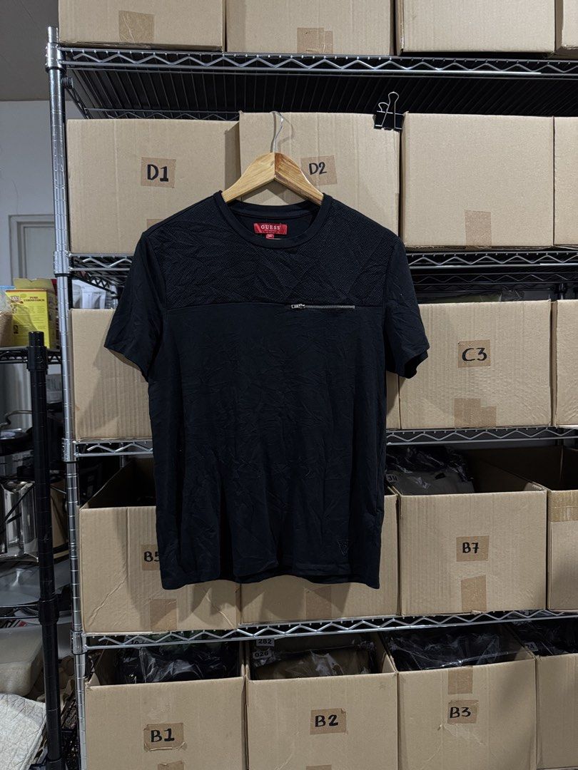 Guess black shirt (Category: Tshirts & Polo Shirts ) located in Digos. Submitted by appareall (Listing ID 1470079184, Image 1). Description: W-20”; L-26”.