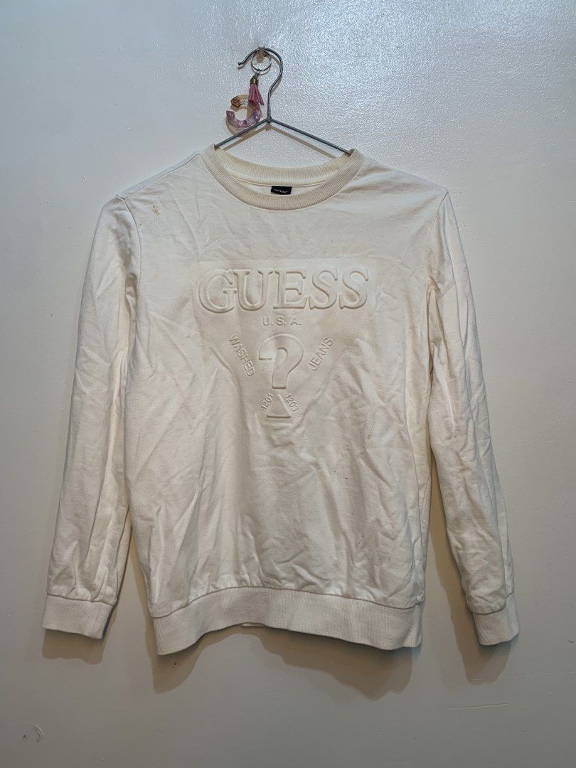 GUESS Emboss Logo Long sleeve (Category: Announcements) located in Manila. Submitted by nikwieue (Listing ID 1469996803, Image 1). Description: (size large) sa kids, but can do for adult (size xs to small) issue are in last slides.